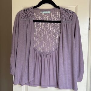 Maurices Lavender Lace Detail Sweater